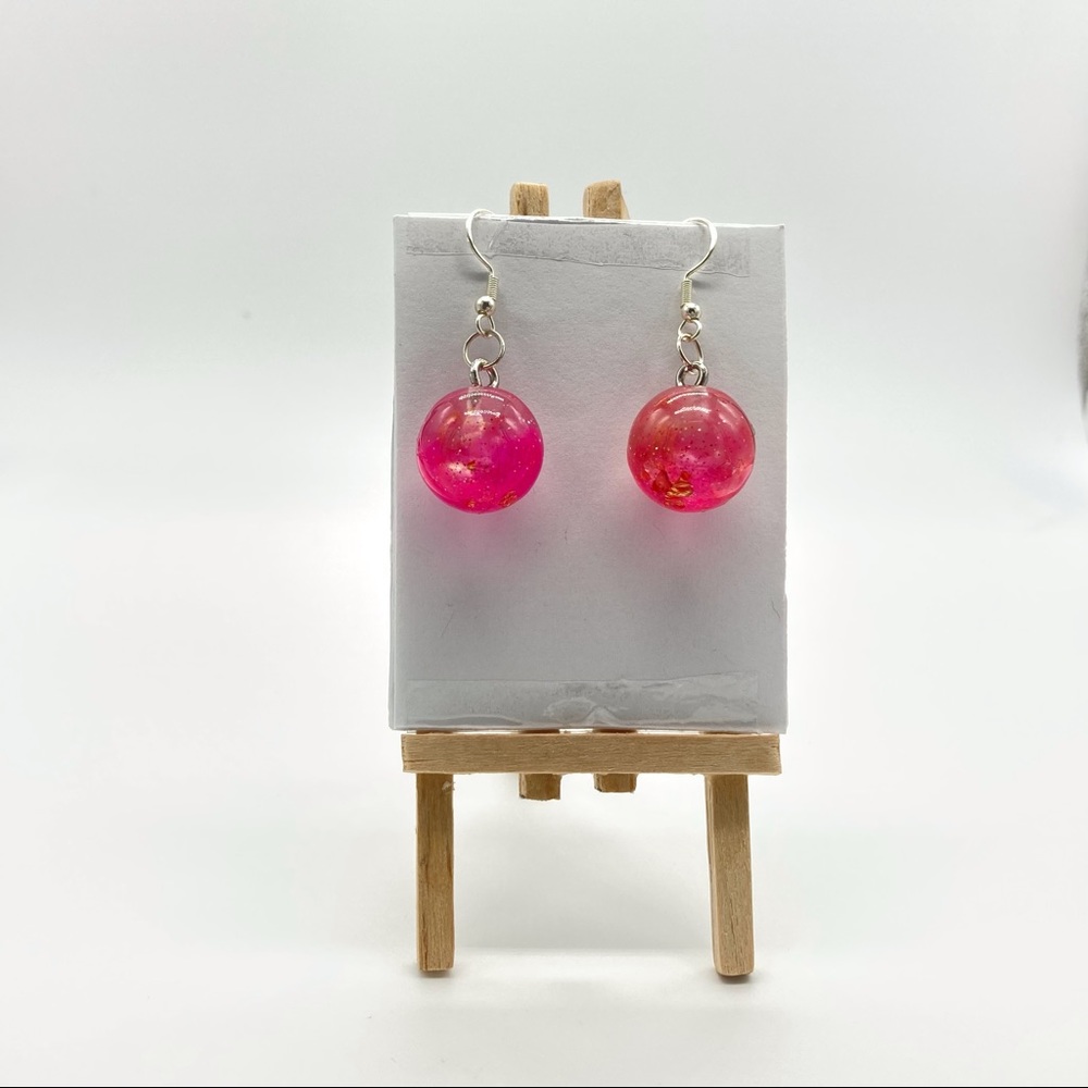 Handmade Pink & Silver Earrings